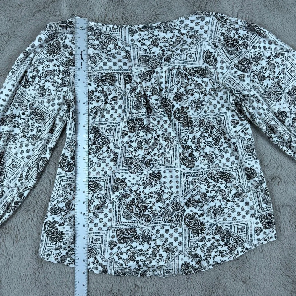 Lucky Brand Paisley Print Peasant Top‎ Tunic Blouse with Tassels Size M - Picture 3 of 7